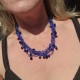 Collier Perles de verre Bleu Marine