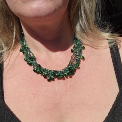 Collier Perles de verre Vertes