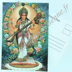 Carte Postale Indienne Saraswati