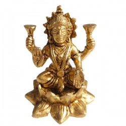 Statue Laxmi en Laiton Indienne