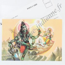 Carte Postale Indienne Shiva & Ganesh