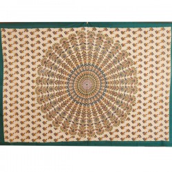 Tenture ou Nappe indienne Coton Vert