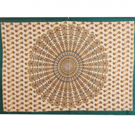 Tenture ou Nappe indienne Coton Vert