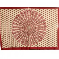 Tenture ou Nappe indienne Coton bordeau