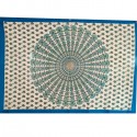 Tenture ou Nappe indienne Coton Bleu