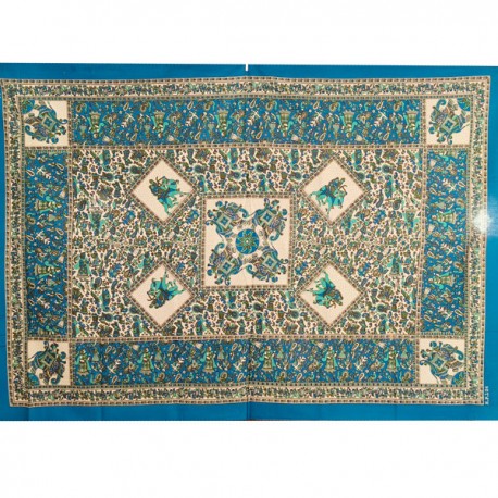 Nappe indienne ou Tenture Coton Bleu