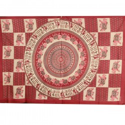 Nappe indienne ou Tenture Coton Bordeau