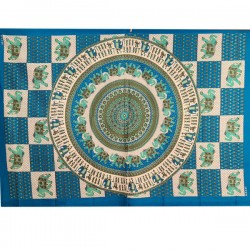 Nappe indienne ou Tenture Coton Bleu