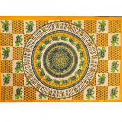 Nappe indienne ou Tenture Coton Jaune