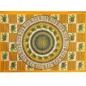 Nappe indienne ou Tenture Coton Jaune