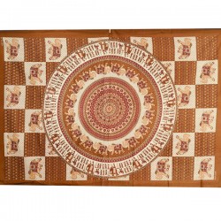 Nappe indienne ou Tenture Coton Marron