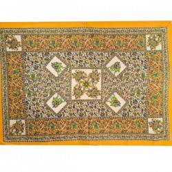 Nappe indienne ou Tenture Coton Jaune