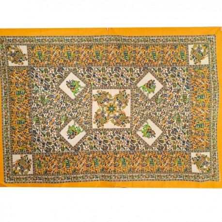 Nappe indienne ou Tenture Coton Jaune