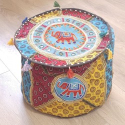 Pouf ethnique patchwork inde