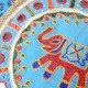 Housse Coussin rond Yoga Elephant Broderie et miroirs