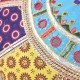 Housse Coussin rond Yoga Elephant Broderie et miroirs