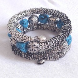 Bracelet snake turquoise indien