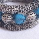 Bracelet snake turquoise indien