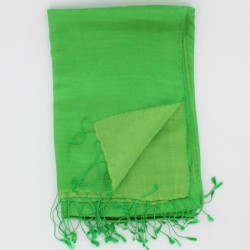 echarpe soie et laine verte