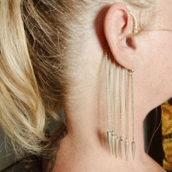 Bijou d'Oreille 'Earcuff' avec chaine argentée