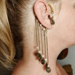 Bijou d'Oreille 'Earcuff' avec chaine dorée