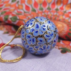 Boule Noel Artisanat du Cachemire papier maché 
