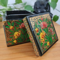 Boîte Cube en papier mâché artisanat Cachemire