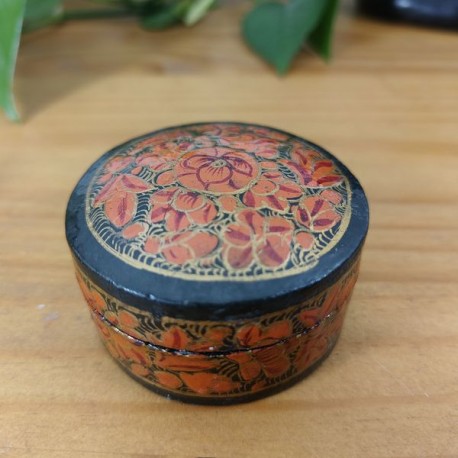 Boîte ronde artisanat Cachemire papier maché