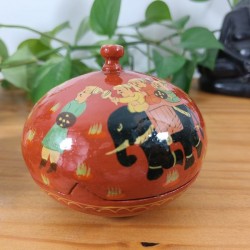 Boîte ronde Moghol artisanat Cachemire
