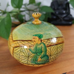 Boîte ronde Moghol artisanat Cachemire