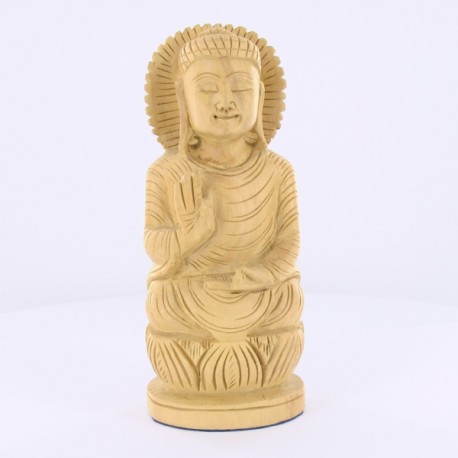 Bouddha en bois sculpté